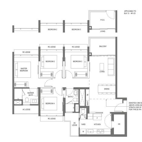 4 Bedroom sample floor plan